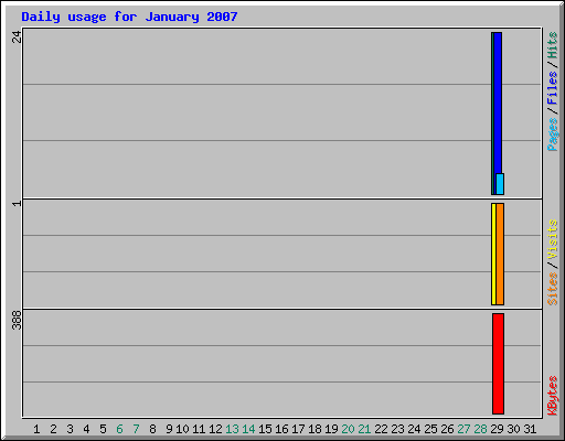 Daily usage for January 2007